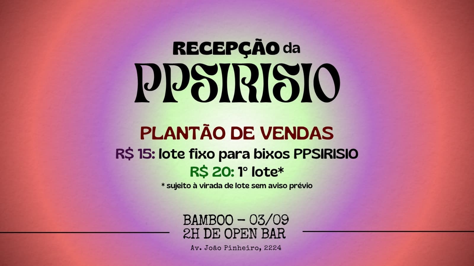 RECEPÇÃO PPSIRISIO