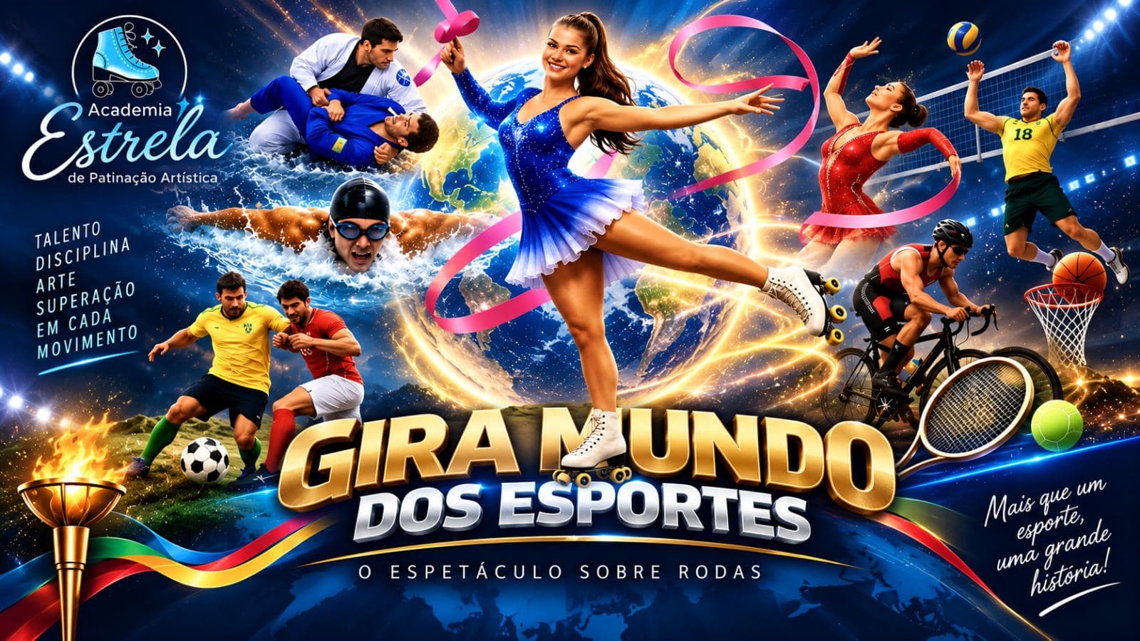 ESPETÁCULO “GIRA MUNDO DOS ESPORTES” Academia Estrela de Patinação Artística