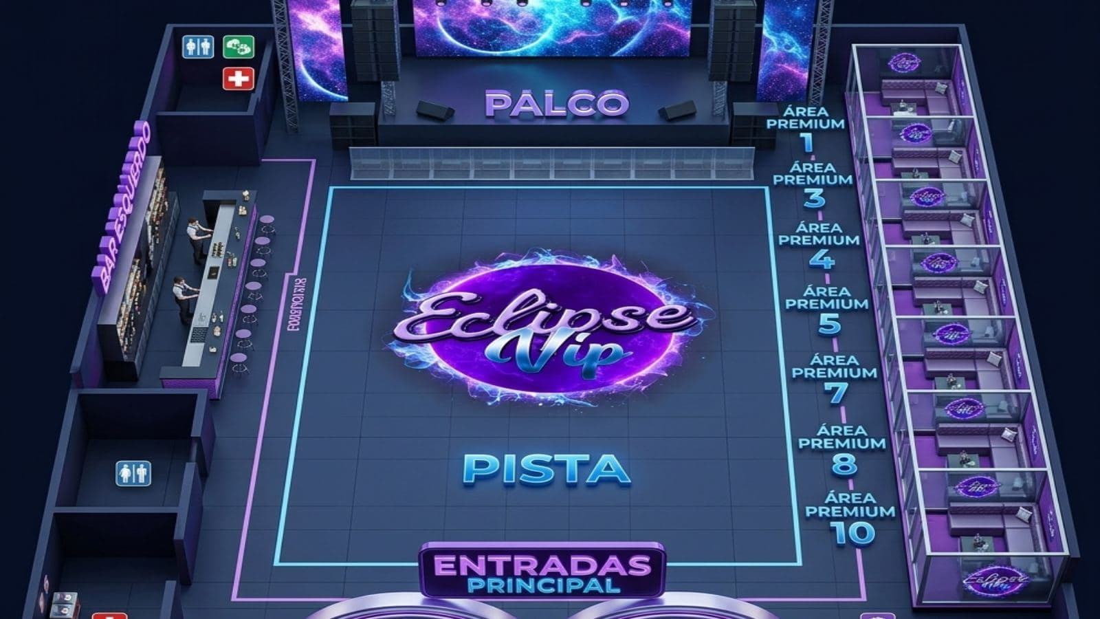 Mapa do evento Eclipse vip 1* edição 2026