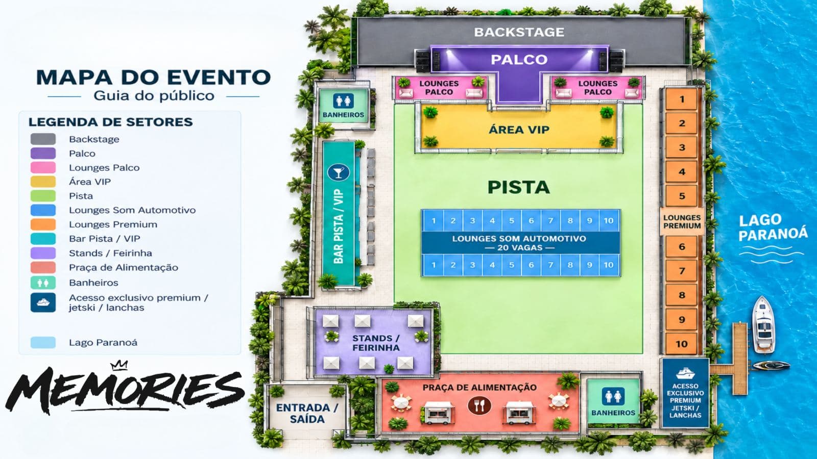Mapa do evento MEMORIES — O Funk que Marcou Gerações | 2026 é o novo 2016.