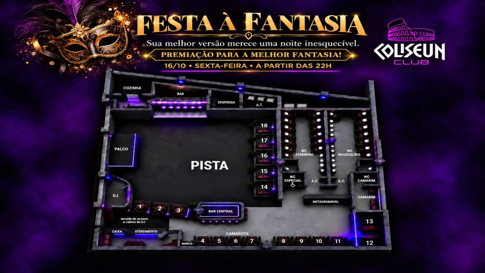 Mapa do evento FESTA À FANTASIA — COLISEUN CLUB